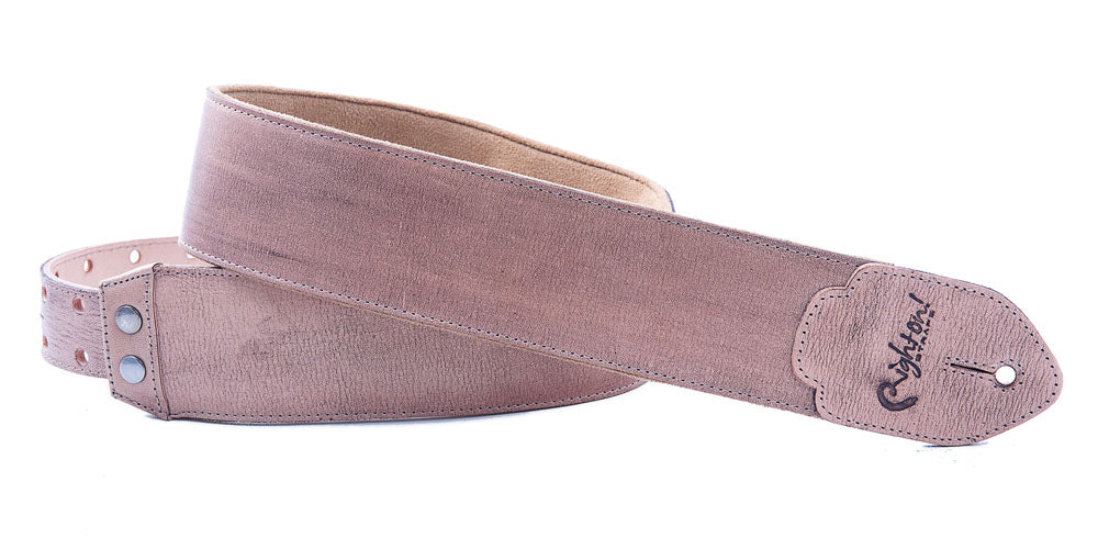 Right On Straps LEATHERCRAFT Vintage Beige Guitar Strap