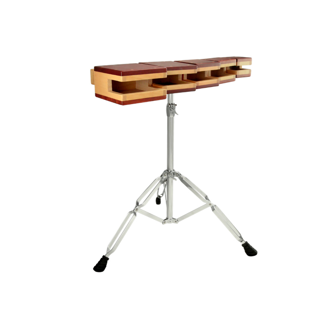LM by Ludwig Natural Maple Woodblock Set 16 14 12 10 9 cm with Rack and Stand