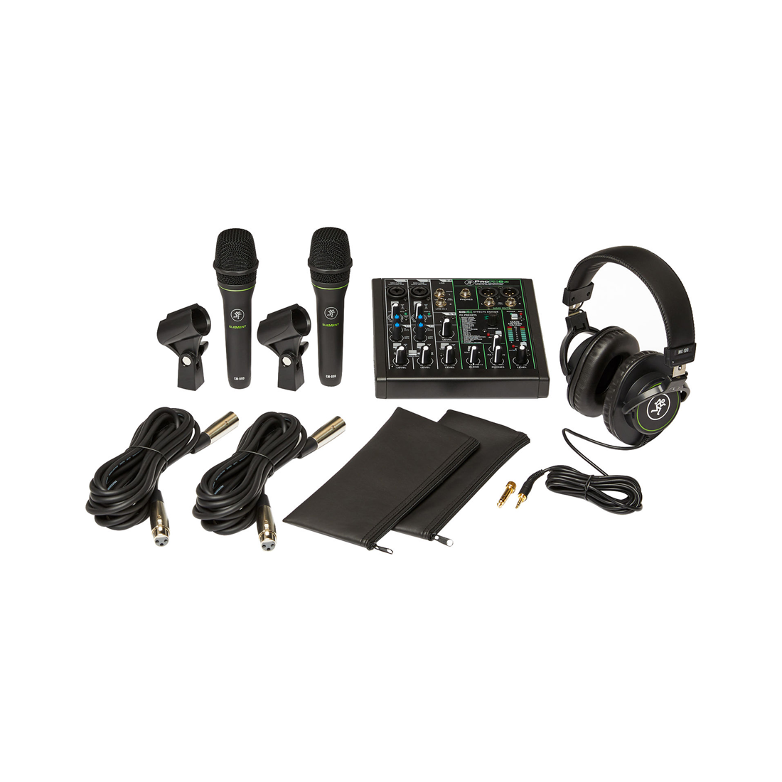 Mackie MK-BUNDLE-PE Performance bundle with ProFX6v3 effects mixer with USB, two EM-89D dynamic mics and MC-100 headphones