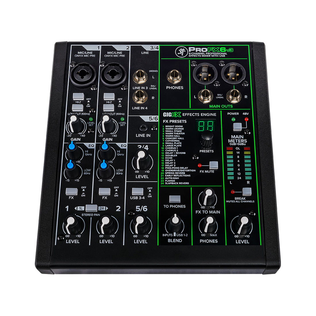 Mackie MK-ProFX6v3 6 Channel Professional Effects Mixer with USB