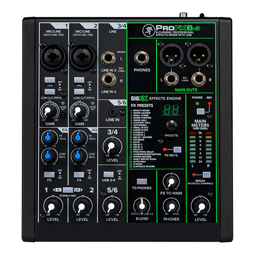 Mackie MK-ProFX6v3 6 Channel Professional Effects Mixer with USB