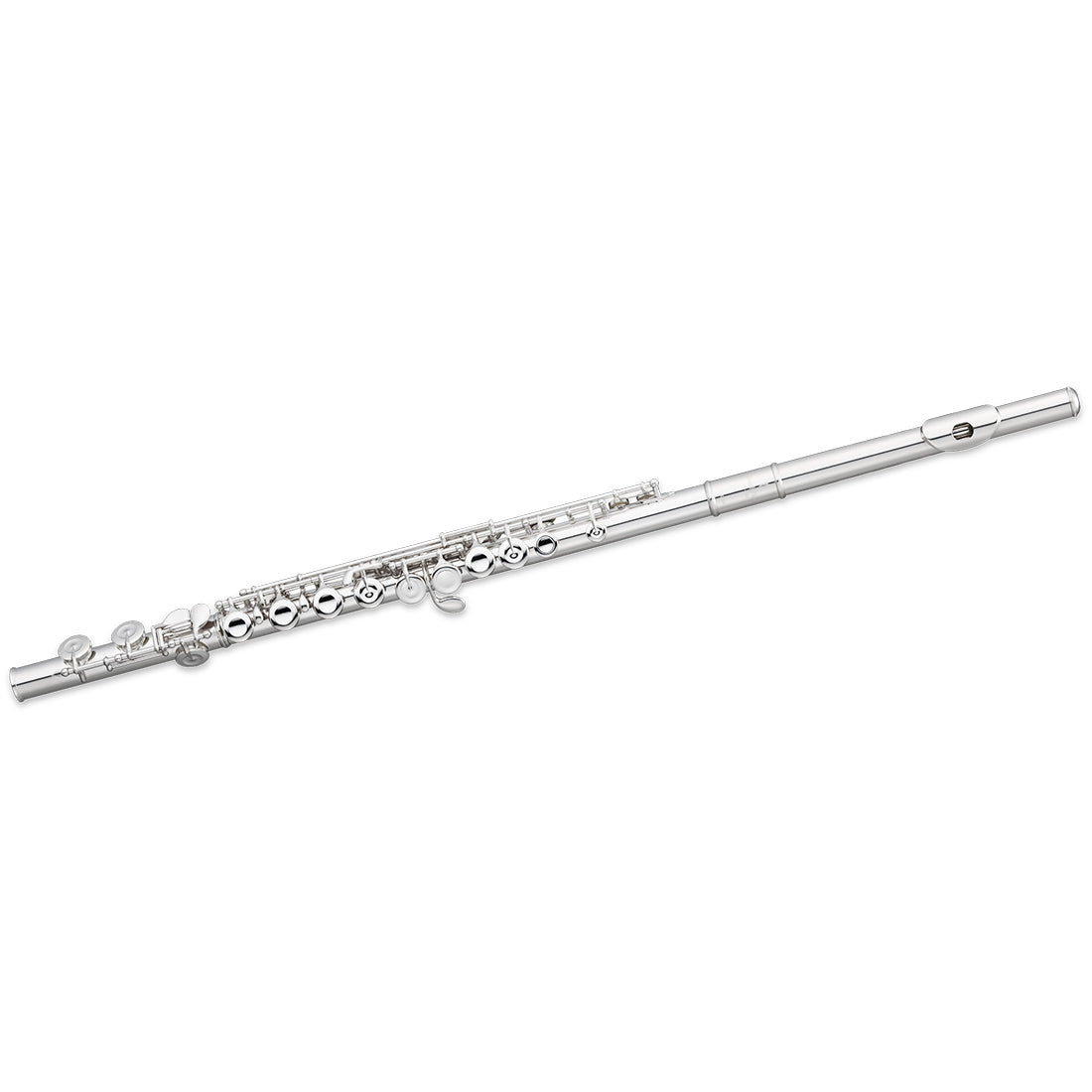 Pearl P500 Quantz Series Student C-Foot Non-Split E Mechanism All Silver Plated Flute