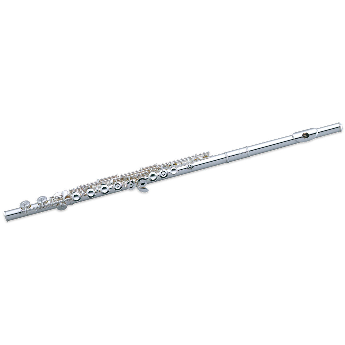 Pearl P505EU Flute with Curved Headjoint and C-Foot - All Silver Plated