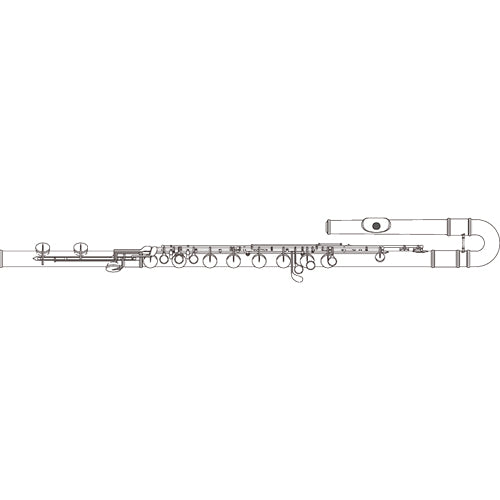 Pearl PFB305 Bass Flat with Silver Plated Head - Body and C-Foot Flute