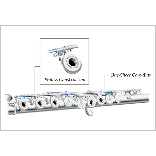 Pearl PFB305 Bass Flat with Silver Plated Head - Body and C-Foot Flute