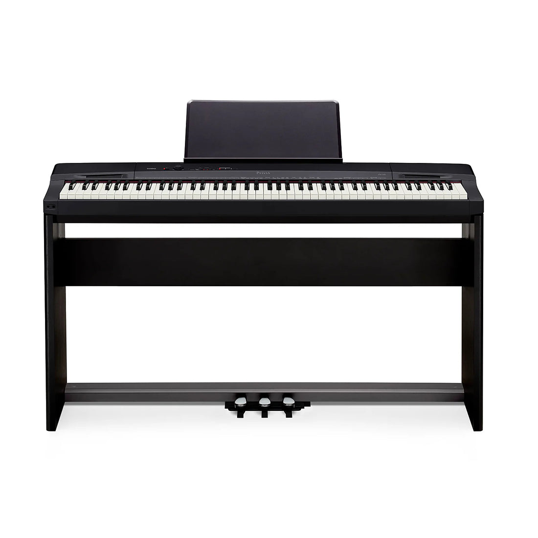 Casio PX160BK 88 Key Black Digital Piano with Bench Stand and Pedal Board