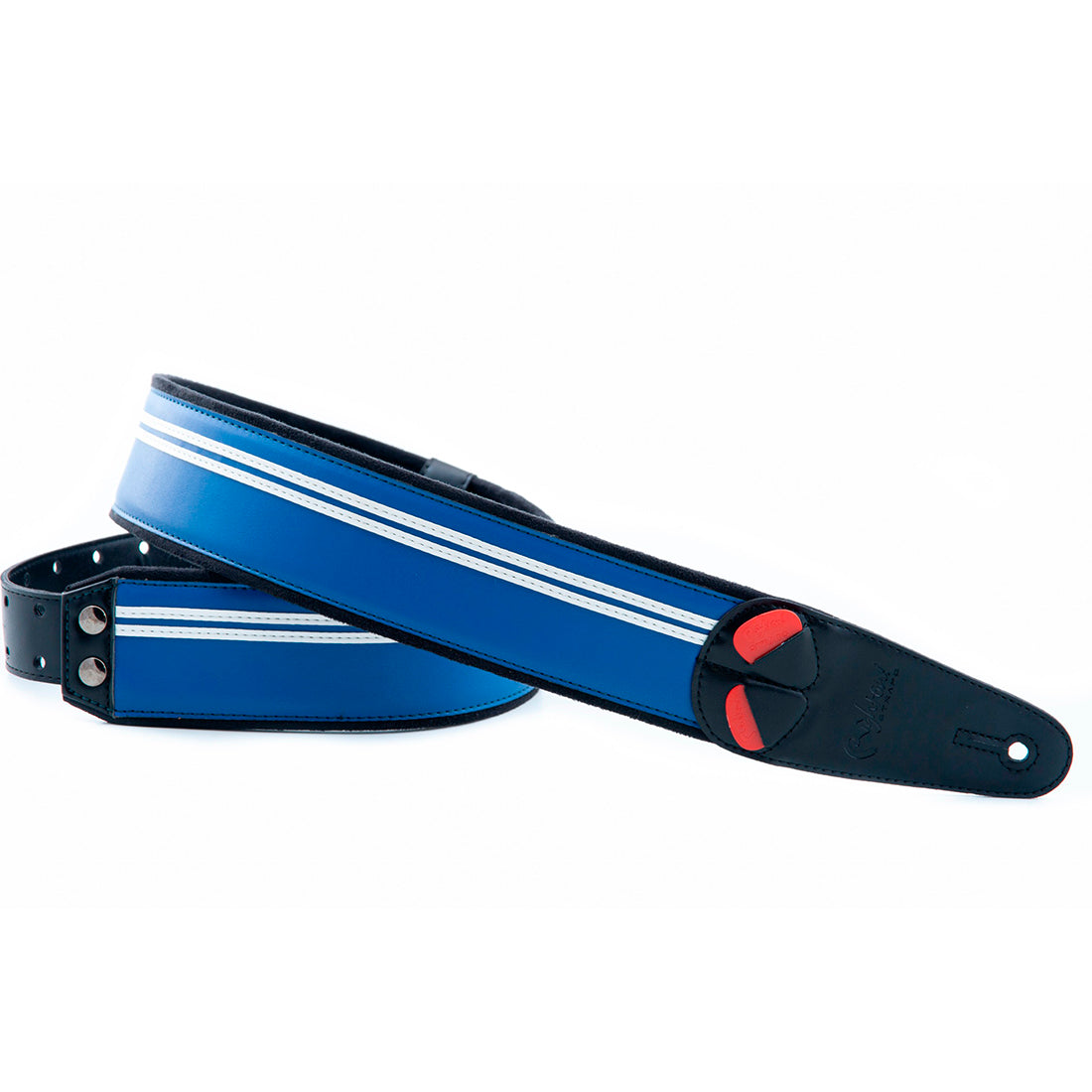 Right On Straps MOJO Race Blue Guitar Strap