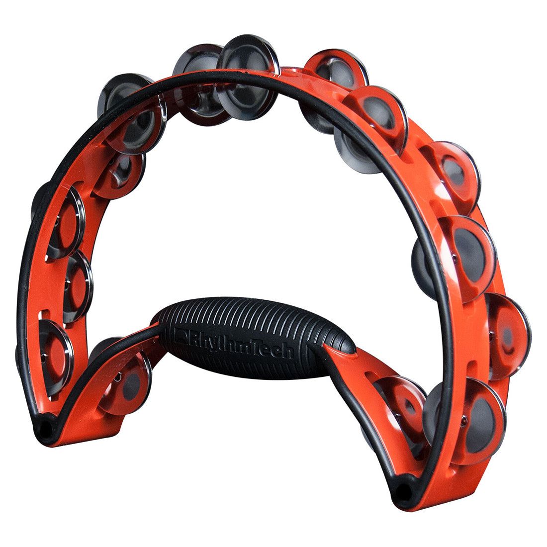 Rhythm Tech RTPRO30-U Red and Black Nickel Steel Jingles Tambourine