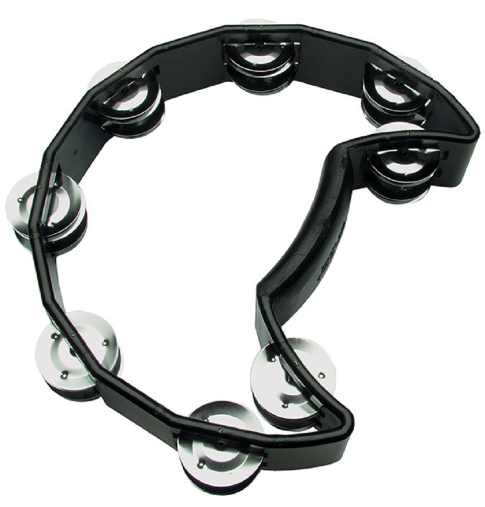 Toca Players Series Half Moon Black Tambourine with Double Nickel Plated Jingles