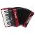 Hohner A16532 Bravo II 48 Bass Chromatic Accordion in Red Pearl with Padded Gig Bag and Straps
