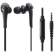 Audio Technica CKS550iSBK Solid Bass In-Ear Headphones with In-Line Mic and Control - Black
