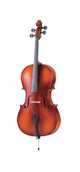 Carlo Giordano SC90 Series 1/2 Size Student Cello Solid Top Back and Sides, Includes Carrying Bag, Bow & Rosin