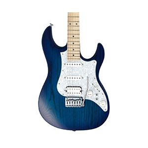 FGN EOS-ASH/M-TB Expert Transparent Blue Electric Guitar Including Hardcase