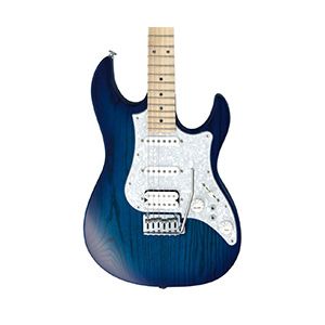 FGN EOS-ASH-M/SBB Expert Transparent See-Through Blue Burst Electric Guitar Including Hardcase