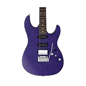 FGN JOS2DUFMR/TPF Odyssey Transparent Purple Flat Electric Guitar with Gig Bag