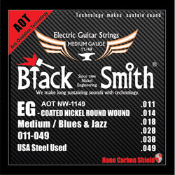 Black Smith ANW-1149 Medium AOT Coated Nickel Round Wound Electric Guitar Strings