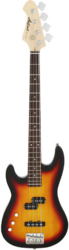 STB-PJ Aria Series Left Handed Electric Bass Guitar in 3-Tone Sunburst