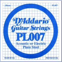 Daddario PL007 Plain Steel Single String 