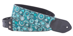Right On Straps FUNKY Bubbles Teal Guitar Strap