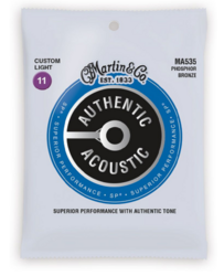 Martin MA535 SP Phosphor Bronze Authentic Acoustic Guitar Strings Custom Light 11-52