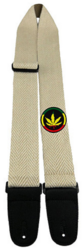 PS6559 2in Deluxe Hemp Guitar Strap with Leaf Design & Vegan Ends