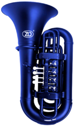 Zo ZOTUBBB Plastic Bb Tuba in Blue Blast Matt Finish includes Mouthpiece and Bag